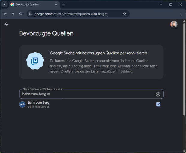 Bevorzugte Quelle bei Google